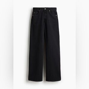 H&M Wide High Waist Black Jeans